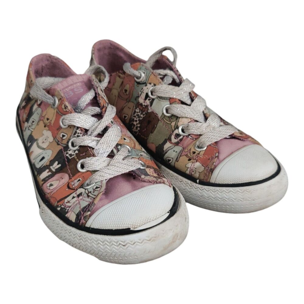 Skechers Girls Lil Bobs Utopia Dogs Athletic Shoes Sneakers Puppy Dog Size 12